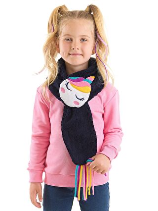 Denokids Lacivert Unicorn Kız Çocuk Atkı