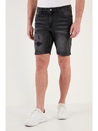 Buratti Siyah Pamuklu Normal Bel Slim Fit Kot Short 4501M07IBIZA