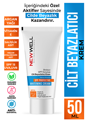 New Well Besleyici SPF Korumalı Cilt Beyazlatıcı Krem