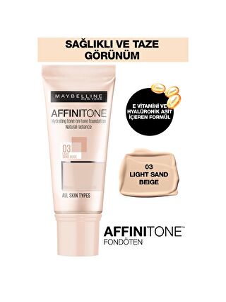 Maybelline New York Affinitone Fondöten - 03 Light Sandbeige (30 ml)