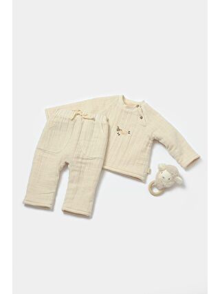 BabyCosy Organic Wear Bej Müslin Alt&Üst Takım