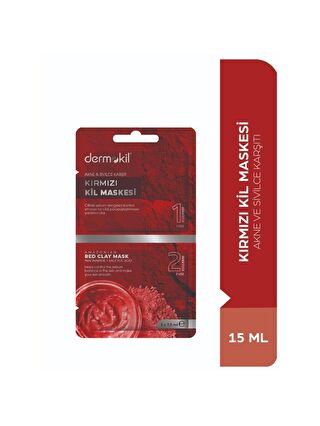 DERMOKIL Akne ve Sivilce Karşıtı Kırmızı Kil Maskesi 15 ml