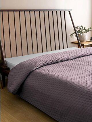 OGLO Bedspreado Yıkanmış Mikro Lila Yatak Örtüsü Tek Kişilik 160x220