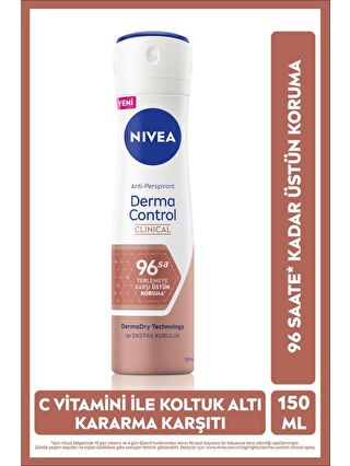 NIVEA Derma Control Clinical Kadın Sprey Deodorant 150 ml 96 Saat Üstün Koruma