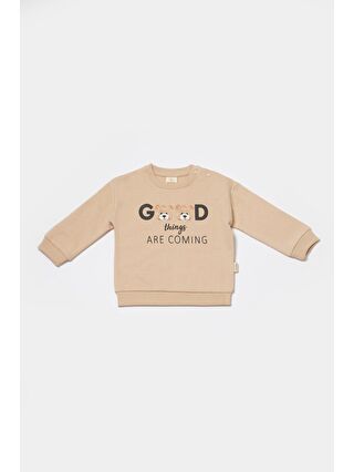 BabyCosy Organic Wear Bej Sweatshirt