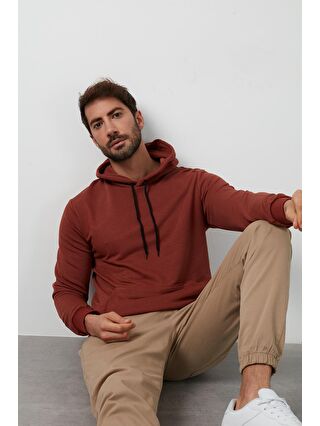 Buratti Turuncu Pamuklu Kanguru Cepli Kapüşonlu Sweat 541HOODIE