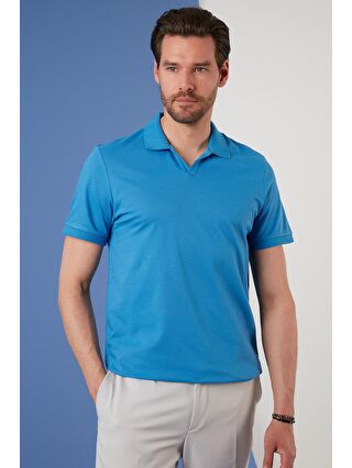 Buratti Mavi Slim Fit Pamuklu Polo Tişört 5902141