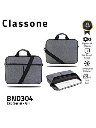 Classone Gri BND304 15.6 Notebook El Çantası Unisex