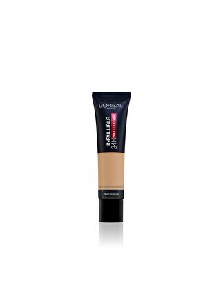 L'Oreal Paris Infaillible 24H Matte Cover Yüksek Kapatıcı Fondöten (260 Golden Sun)