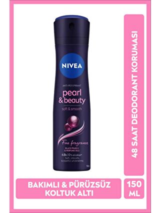 NIVEA Kadın Sprey Deodorant Pearl&Beauty Fine Fragrance 48 Saat Anti-Perspirant Koruma 150 ml Kalıcı Koku