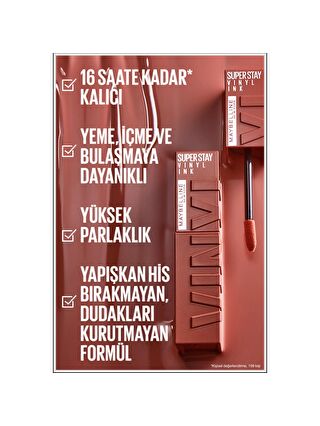 Maybelline New York Super Stay Vinyl Ink Uzun Süre Kalıcı Likit Parlak Ruj 110 Awestruck