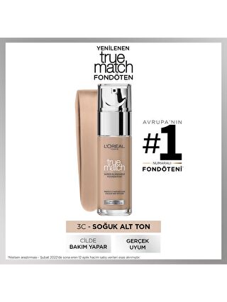 L'Oreal Paris True Match Bakım Yapan Fondöten 3R Rose Beige (30 ml)