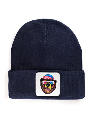 BlackBörk V1 Akrilik Ayı - 2 Kod Logolu Unisex Lacivert Bere (Beanie)