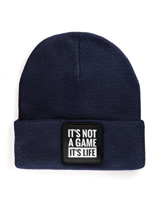 BlackBörk V1 Akrilik It's Not A Game It's Life - 2 Kod Logolu Unisex Lacivert Bere (Beanie)