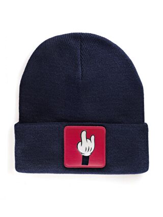 BlackBörk V1 Akrilik Parmak - 1 Kod Logolu Unisex Lacivert Bere (Beanie)