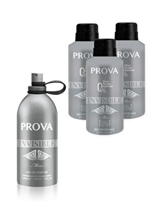 Prova Invisible EDP Erkek Parfüm 120 ml ve Deodorant 150 ml 3 Adet