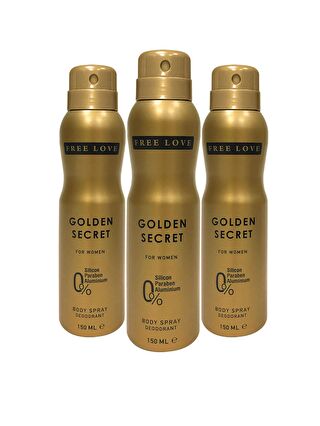 Free Love Golden Secret Kadın Deodorant 150 ml 3 Adet