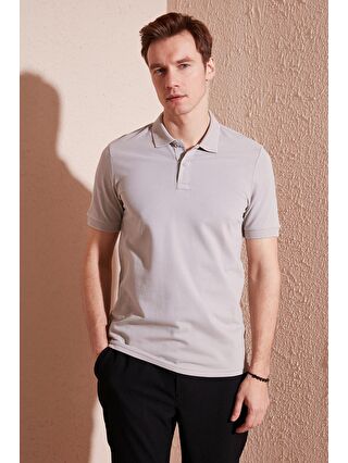 Buratti Gri Pamuklu Regular Fit Düğmeli Polo Yaka T Shirt 5902739