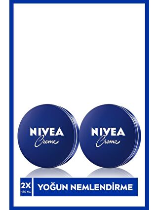 NIVEA Creme 150 ml, Bakım Yapan Koruma, Tüm Ciltler Için Ne mlendirici Krem, El & Yüz & Vücut x2 Adet