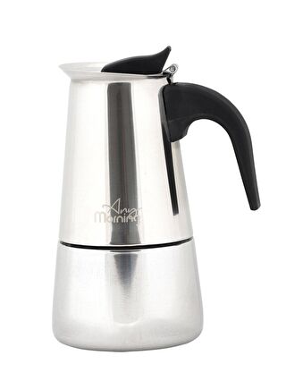 Any Morning Gri Paslanmaz Çelik Moka Pot Kahve Makinesi 300 ml FE001-6