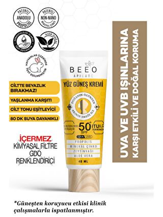 bee'o propolis Apicare Propolisli Yüz Güneş Kremi