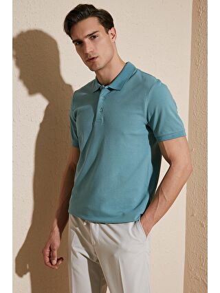 Buratti Mavi % 100 Pamuk Düğmeli Regular Fit Polo T Shirt 5902127