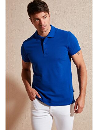 Buratti Mavi % 100 Pamuk Düğmeli Regular Fit Polo T Shirt 5902127