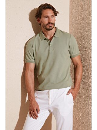 Buratti Yeşil % 100 Pamuk Düğmeli Regular Fit Polo T Shirt 5902127