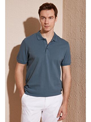 Buratti Petrol % 100 Pamuk Regular Fit Düğmeli Polo Yaka T Shirt 5902127