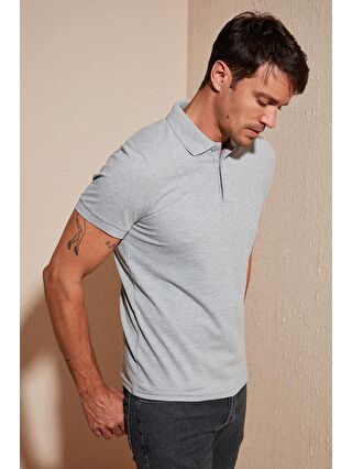 Buratti Gri % 100 Pamuk Düğmeli Regular Fit Polo T Shirt 5902127