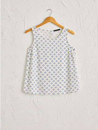 Açık Mavi Baskılı