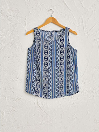 Pastel Mavi Baskılı