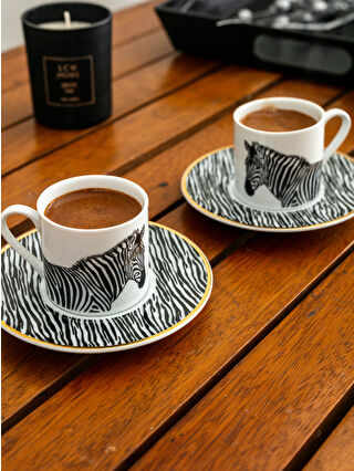 LCW HOME Zebra Patterned Porcelain Coffee Cup 2 90 ml