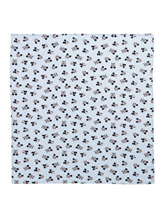 Açık Mavi Baskılı