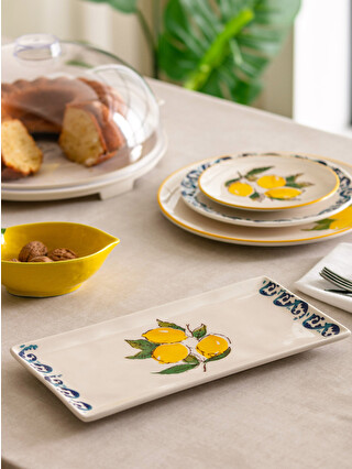 LCW HOME Lemon Printed Ceramic Plate 29x19 Cm - S2AY18Z8-F9C | LC