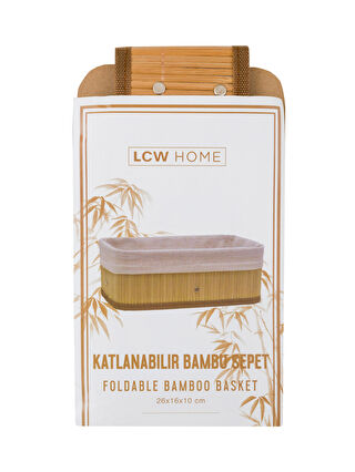 LCW HOME Foldable Bamboo Basket 26x16x10 cm -S47165Z8-T8A - LC Waikiki