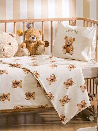 LCW HOME Ekru Ayı Teddy Baskılı Bebek Nevresim Takımı