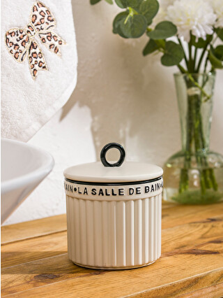 LCW HOME Printed Ceramic Storage Container 14 cm - S6DK78Z8-M0T