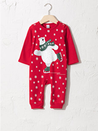 LCW baby Erkek Bebek Yılbaşı Temalı Tulum Baba Oğul Kombini
