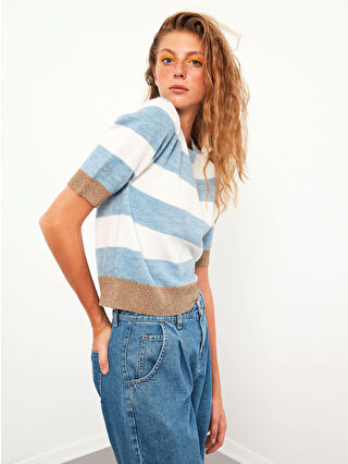 XSIDE Полосатый толстый трикотажный свитер - 0WCV86Z8-PPZ - LC Waikiki