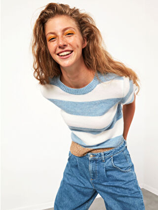 XSIDE Полосатый толстый трикотажный свитер - 0WCV86Z8-PPZ - LC Waikiki