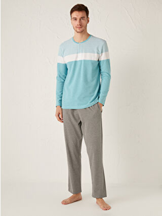 Açık Petrol Çizgili