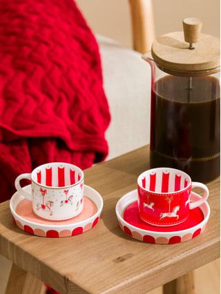 LCW HOME Printed 2-Person Porcelain Coffee Cup Set 90 ml - W4CD13Z8-YHH ...