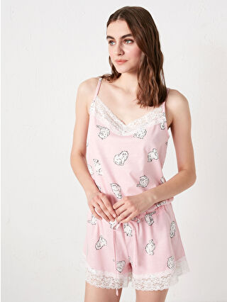 Açık Pembe Baskılı