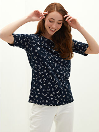 Açık Lacivert Baskılı