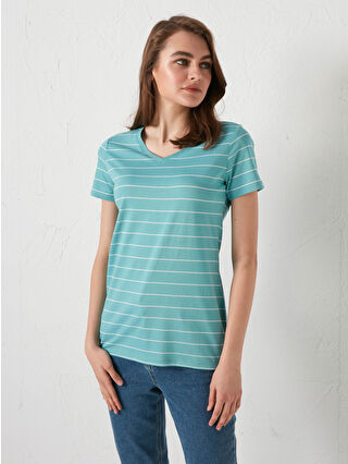 Dull Turquoise Striped