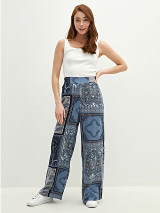 Canlı Mavi Baskılı