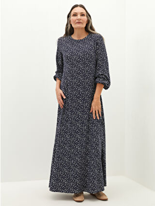 Canlı Lacivert Baskılı