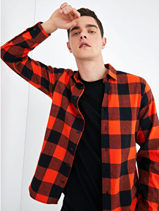 Bright Orange Checked