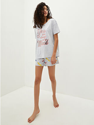 Grey Melange Printed